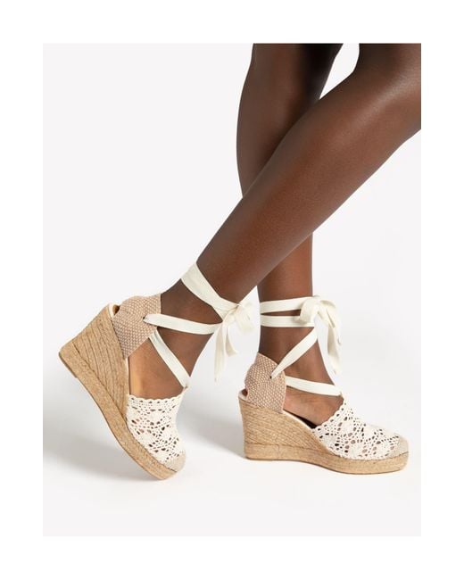 Penelope Chilvers Natural High Valenciana Ankle Tie Espadrille Wedge Pump