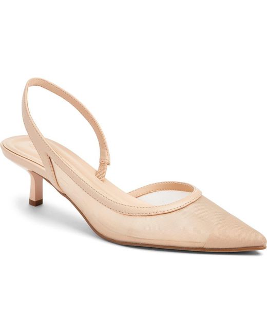 Open Edit Pink Corina Half D'Orsay Kitten Heel Slingback Pump
