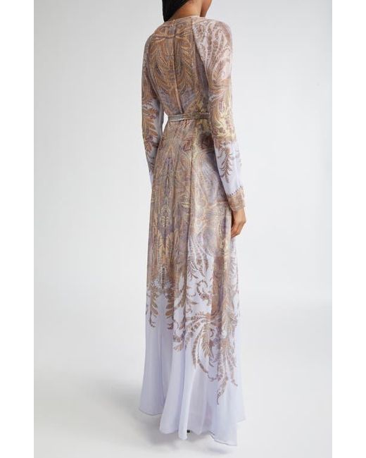 Zimmermann White Hypnotic Paisley Long Sleeve Belted Maxi Dress