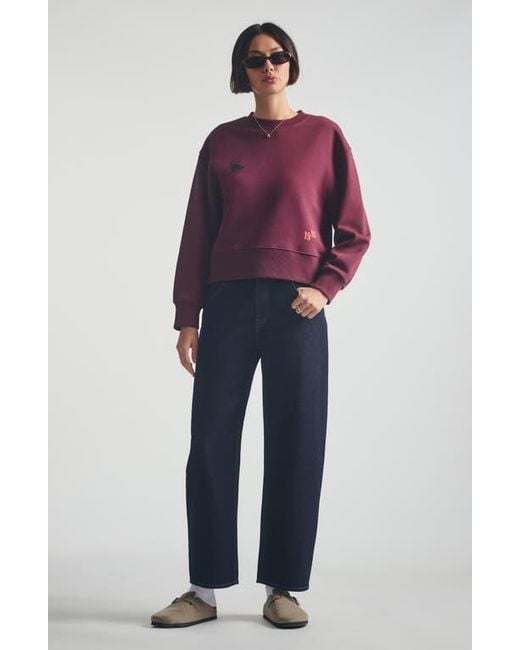 Brooklyn Industries Purple Graphic Relaxed Sweatshirt