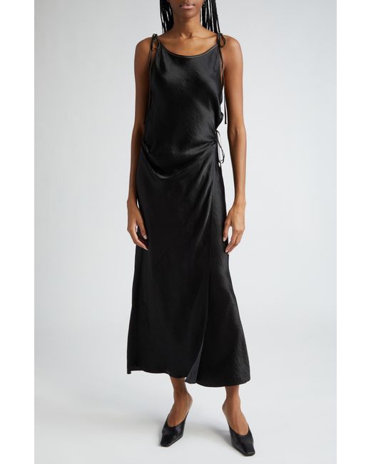 Acne Black Dayla Textured Satin Dress