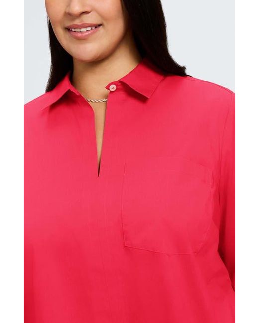Foxcroft Red Bella Solid Popover Top
