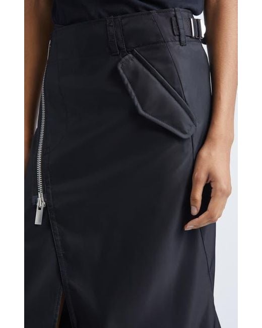 Sacai Black Insulated Nylon Twill Skirt