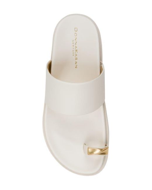 Donna Karan White Hooper Toe Loop Sandal