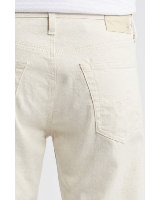 AG Jeans White Everett Slim Straight Leg Cotton & Linen Blend Jeans for men