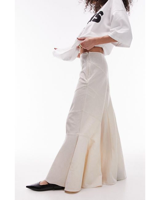 TOPSHOP White Tiered Maxi Skirt