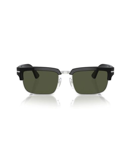 Persol Black Italian Rectangular Acetate Sunglasses for men