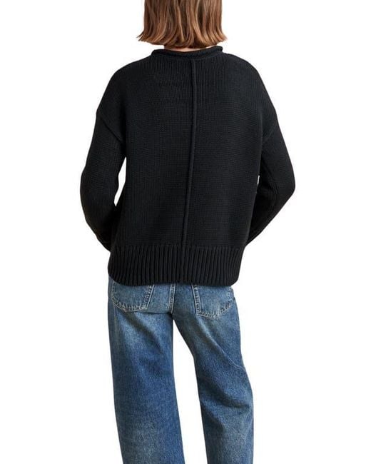 La Ligne Black Solid Marina Sweater