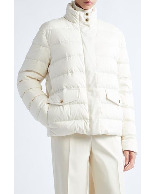Moncler White Bessettes Down Jacket