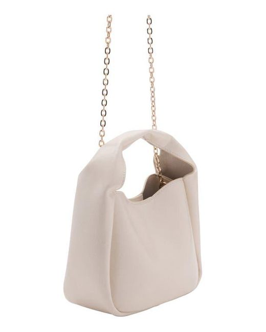Mango White Mini Faux Leather Top Handle Bag