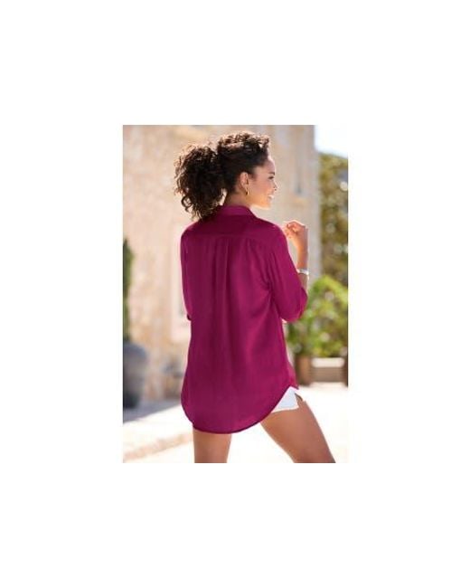 Lascana Purple Button Down Blouse