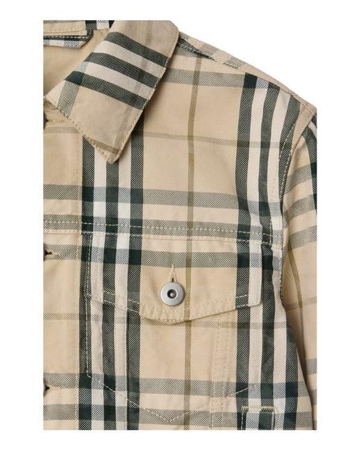 Burberry Multicolor Cropped Check Denim Jacket