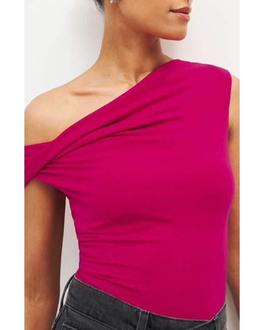 Reformation Pink Cello One-Shoulder Knit Top