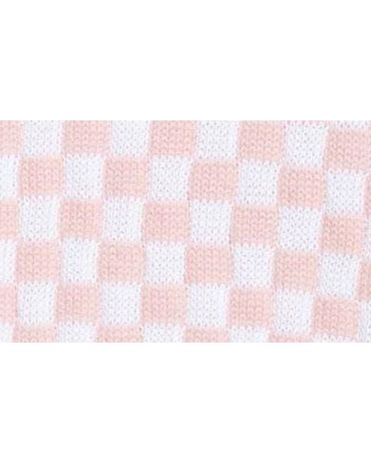 Versace Pink Check Wool & Cotton Jacquard Sweater Tank