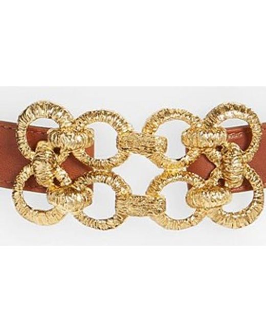 Raina White Leather Stretch Belt