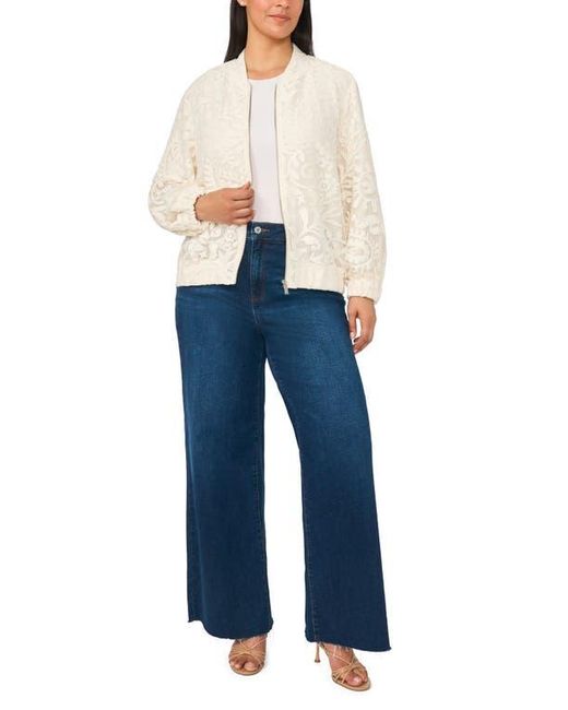 Halogen® White Lace Bomber Jacket