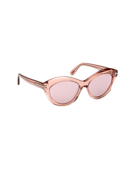 Tom Ford Pink Toni 55mm Oval Sunglasses