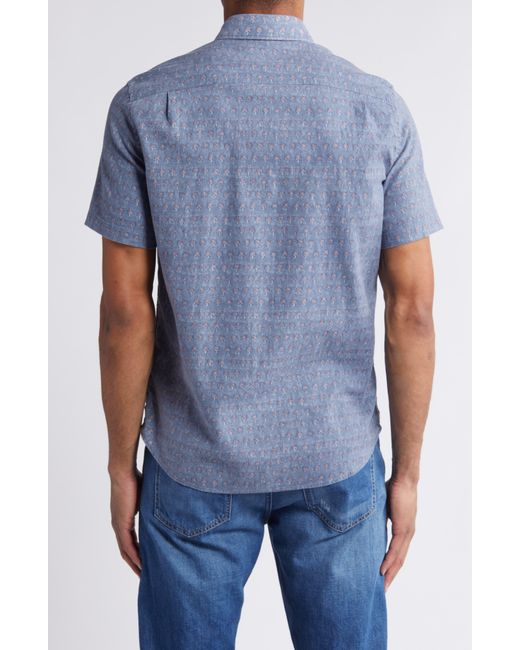 Faherty Brand Blue Breeze Short Sleeve Button-down Shirt for men