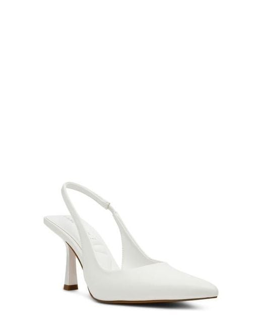 Anne Klein White Itzy Pointed Toe Slingback Pump