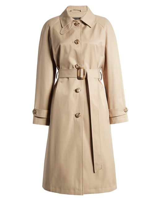 Lauren by Ralph Lauren Natural Water Resistant Belted Single Breasted Trench Coat