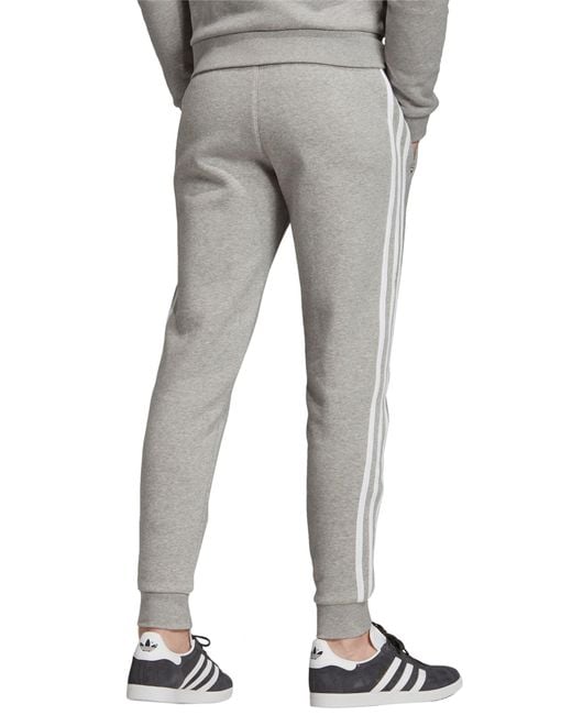adidas Originals Cotton 3-stripes Sweatpants in Gray for Men - Lyst
