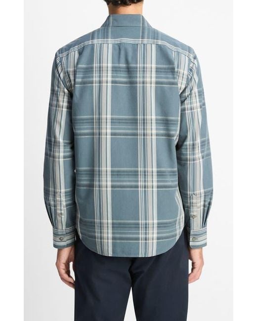 Vince Blue Lorimer Plaid Button-Up Shirt for men