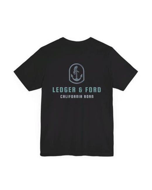 Ledger & Ford Black L&F Anchor Graphic Tee for men