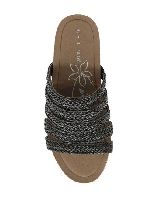 David Tate Gray Fabiana Platform Wedge Slide Sandal