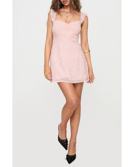 Princess Polly Pink Landon Lace-Up Minidress