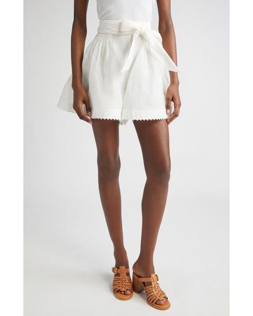 Zimmermann Dawning Beaded Tucked Shorts in White | Lyst