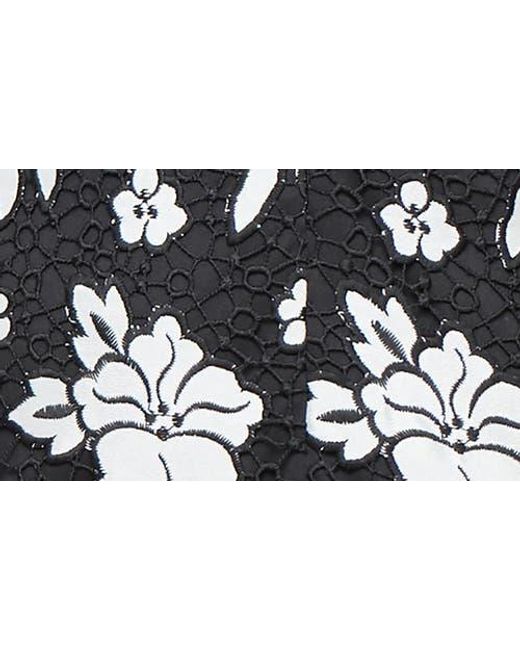 Alex Evenings Black Embroidered Lace Cocktail Dress