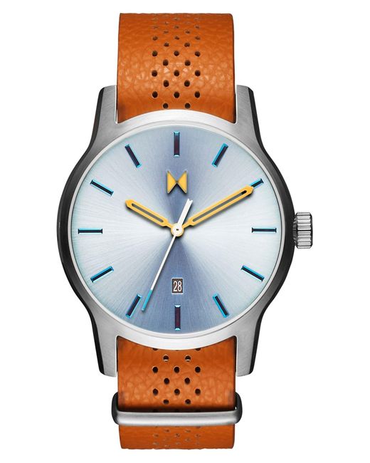 MVMT Blue Classic Ii Leather Strap Watch for men