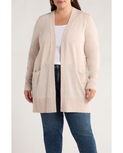 Caslon Women's Natural Everyday Open Front Cardigan
