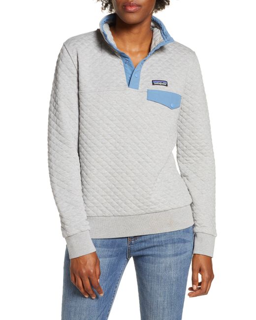Patagonia Gray Snap-t Quilted Pullover