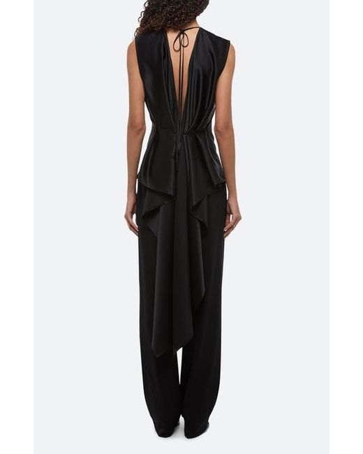 Helmut Lang Black Scarf Drape Detail Reversible Silk Top