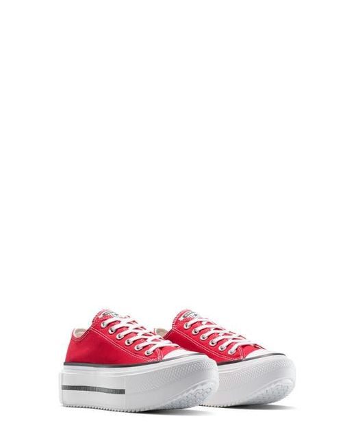 Converse Red Gender Inclusive Chuck Taylor All Star Lift Double Stack Low Top Platform Sneaker