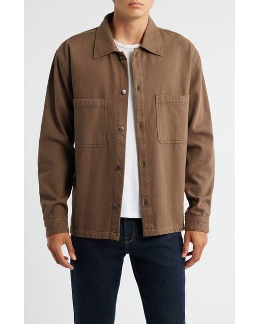 FRAME Brown Textured Terry Double Pocket Overshirt for men