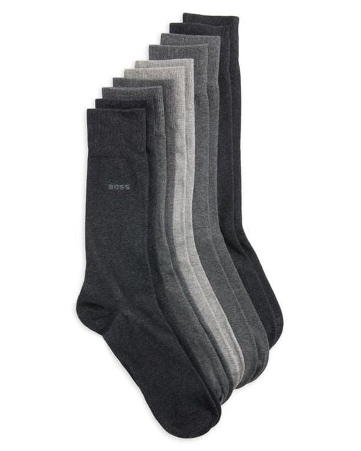 Boss Gray Assorted 5-Pack Crew Socks for men