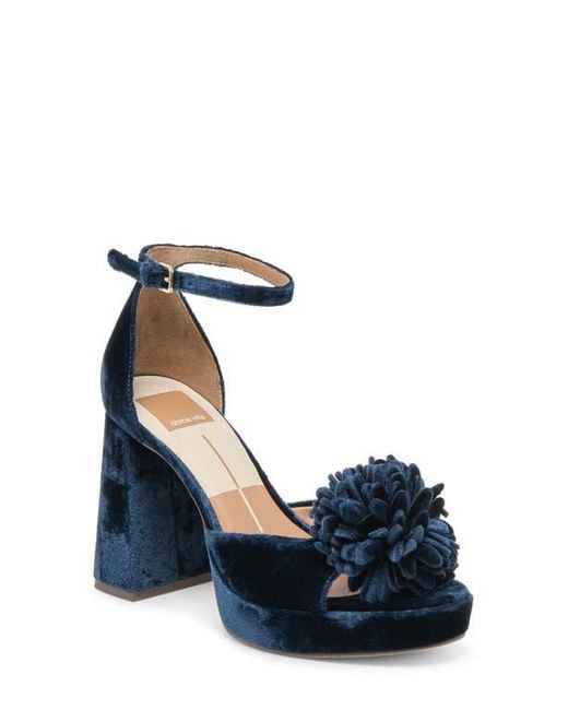 Dolce Vita Blue Perel Platform Ankle Strap Sandal