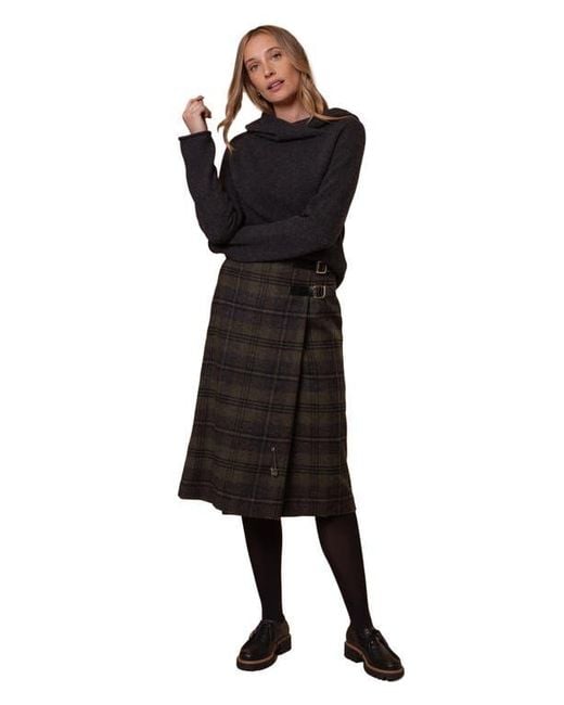 Celtic & Co. Blue Midi Celt Kilt Plaid Skirt