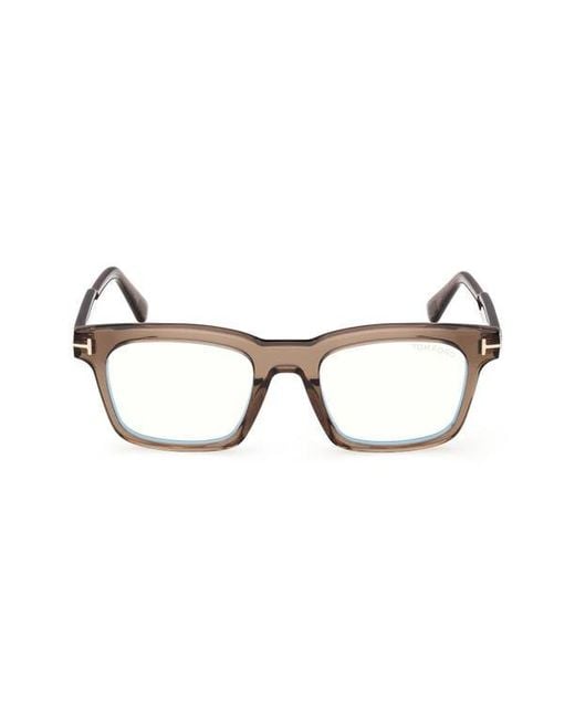 Tom Ford Brown 51Mm Square Optical Glasses for men