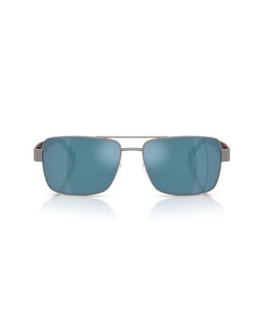 Scuderia Ferrari Blue 59Mm Rectangular Sunglasses for men