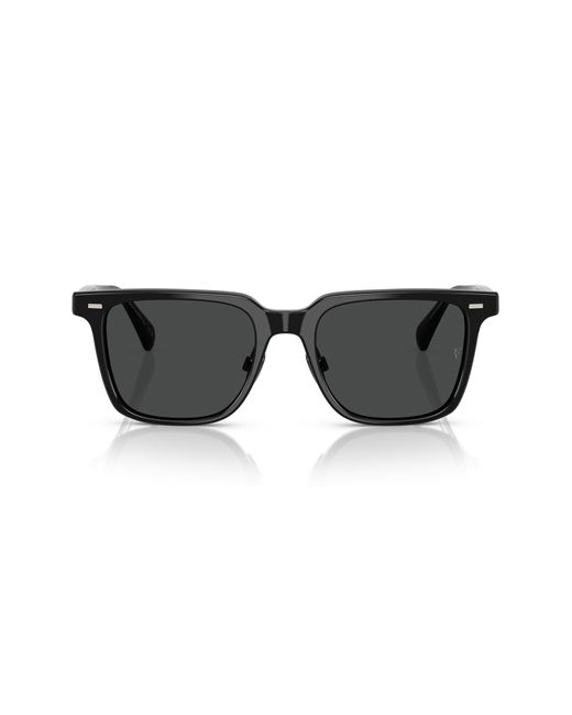 Oliver Peoples Gray 52Mm Rectangular Polarized Sunglasses for men
