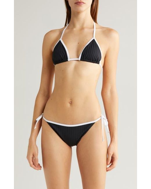 Solid & Striped Black Iris Rib Bikini Top