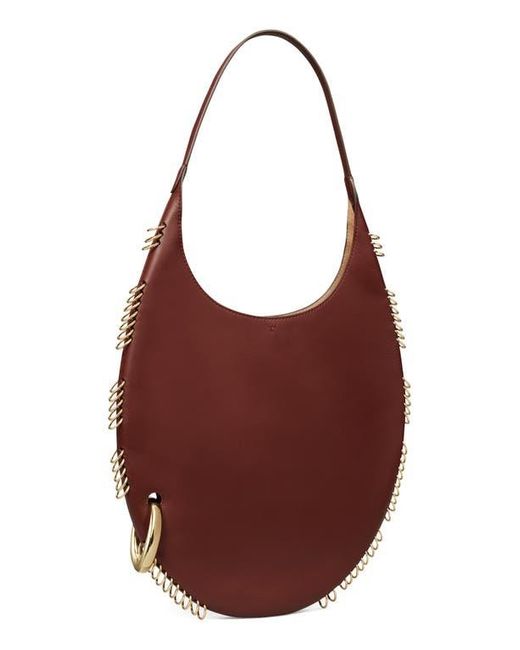 Tory Burch Brown Pierced All Around Leather Shoulder Bag