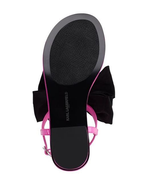 Karl Lagerfeld Pink Cristi Bow T-Strap Sandal