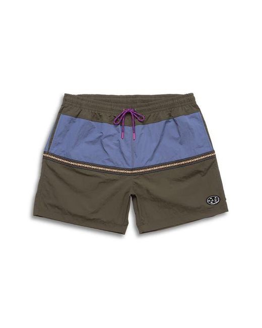 Maui & Sons Multicolor Granite Colorblock Nylon Swim Trunks for men