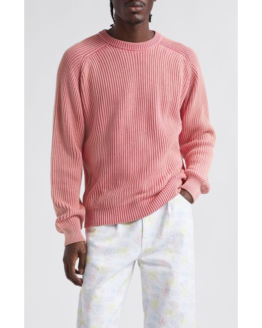Noah NYC Red Summer Cotton Shaker Stitch Sweater for men