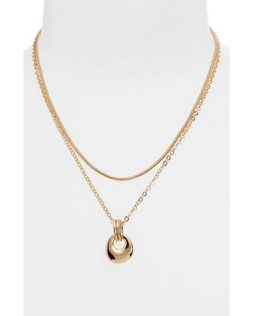 Panacea Metallic Layered Doorknocker Pendant Necklace