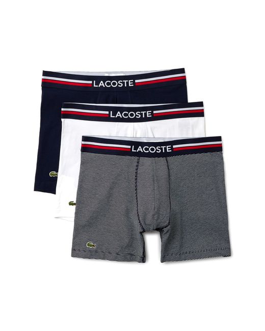 Lacoste Blue Assorted 3-Pack Logo Boxer Briefs for men